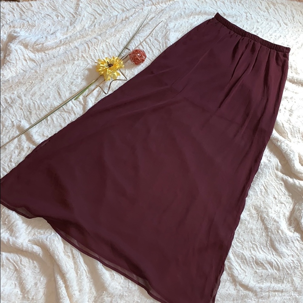 Burgundy Maxi Skirt